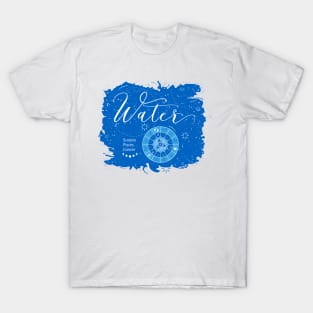 Water Element of Scorpio, Pisces & Cancer signs T-Shirt